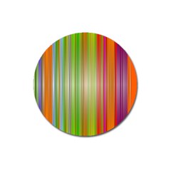 Rainbow Stripes Vertical Colorful Bright Magnet 3  (round) by Mariart