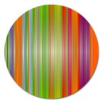 Rainbow Stripes Vertical Colorful Bright Magnet 5  (Round) Front