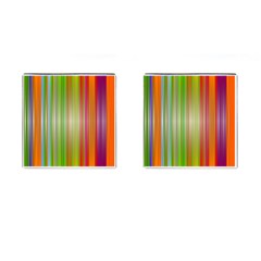 Rainbow Stripes Vertical Colorful Bright Cufflinks (square)