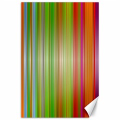 Rainbow Stripes Vertical Colorful Bright Canvas 24  X 36  by Mariart