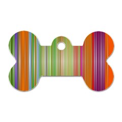 Rainbow Stripes Vertical Colorful Bright Dog Tag Bone (Two Sides)