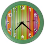 Rainbow Stripes Vertical Colorful Bright Color Wall Clocks Front