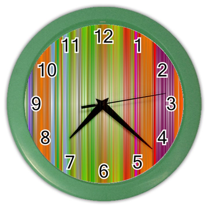 Rainbow Stripes Vertical Colorful Bright Color Wall Clocks