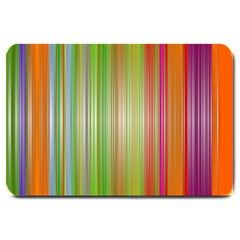 Rainbow Stripes Vertical Colorful Bright Large Doormat 