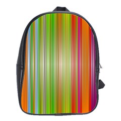 Rainbow Stripes Vertical Colorful Bright School Bag (large) by Mariart