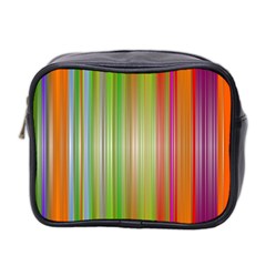 Rainbow Stripes Vertical Colorful Bright Mini Toiletries Bag 2-side by Mariart