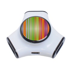 Rainbow Stripes Vertical Colorful Bright 3-Port USB Hub