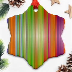 Rainbow Stripes Vertical Colorful Bright Ornament (Snowflake)