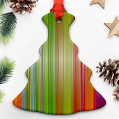 Rainbow Stripes Vertical Colorful Bright Christmas Tree Ornament (Two Sides)