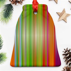 Rainbow Stripes Vertical Colorful Bright Bell Ornament (two Sides) by Mariart