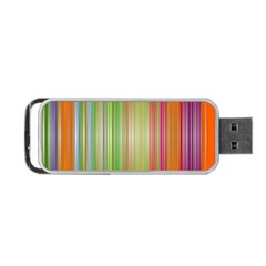 Rainbow Stripes Vertical Colorful Bright Portable Usb Flash (one Side) by Mariart