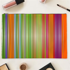 Rainbow Stripes Vertical Colorful Bright Cosmetic Bag (XXL) 