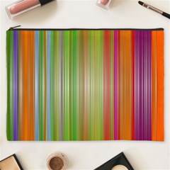 Rainbow Stripes Vertical Colorful Bright Cosmetic Bag (xxxl)  by Mariart