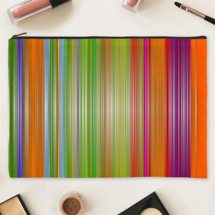 Rainbow Stripes Vertical Colorful Bright Cosmetic Bag (XXXL) 