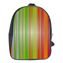 Rainbow Stripes Vertical Colorful Bright School Bag (xl) by Mariart