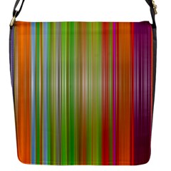 Rainbow Stripes Vertical Colorful Bright Flap Messenger Bag (s)