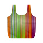 Rainbow Stripes Vertical Colorful Bright Full Print Recycle Bags (M)  Back