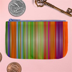 Rainbow Stripes Vertical Colorful Bright Large Coin Purse