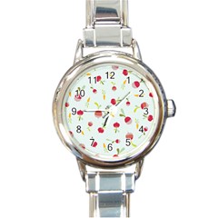 Root Vegetables Pattern Carrots Round Italian Charm Watch by Mariart