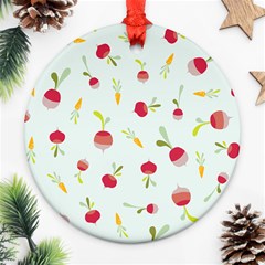 Root Vegetables Pattern Carrots Ornament (round)