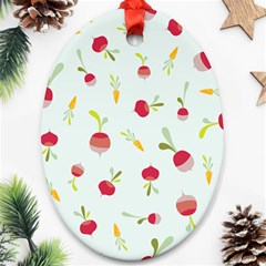 Root Vegetables Pattern Carrots Ornament (oval)