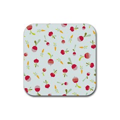 Root Vegetables Pattern Carrots Rubber Coaster (square)  by Mariart