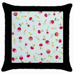 Root Vegetables Pattern Carrots Throw Pillow Case (black) by Mariart