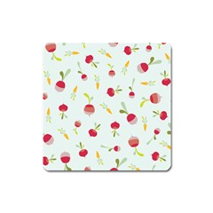 Root Vegetables Pattern Carrots Square Magnet by Mariart