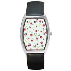 Root Vegetables Pattern Carrots Barrel Style Metal Watch