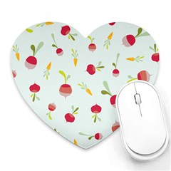 Root Vegetables Pattern Carrots Heart Mousepads