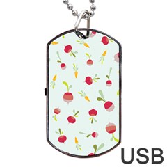 Root Vegetables Pattern Carrots Dog Tag Usb Flash (two Sides)