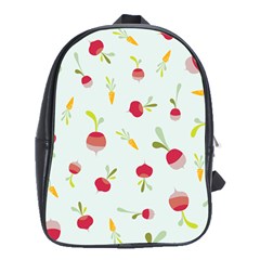 Root Vegetables Pattern Carrots School Bag (xl) by Mariart