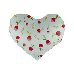 Root Vegetables Pattern Carrots Standard 16  Premium Heart Shape Cushions by Mariart