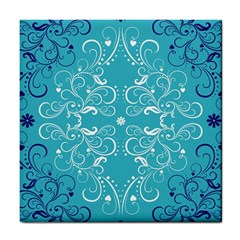 Repeatable Patterns Shutterstock Blue Leaf Heart Love Tile Coasters