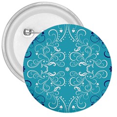 Repeatable Patterns Shutterstock Blue Leaf Heart Love 3  Buttons by Mariart