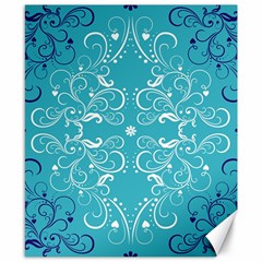 Repeatable Patterns Shutterstock Blue Leaf Heart Love Canvas 8  X 10 