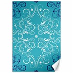 Repeatable Patterns Shutterstock Blue Leaf Heart Love Canvas 12  x 18   11.88 x17.36  Canvas - 1