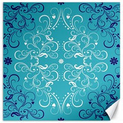 Repeatable Patterns Shutterstock Blue Leaf Heart Love Canvas 20  X 20   by Mariart