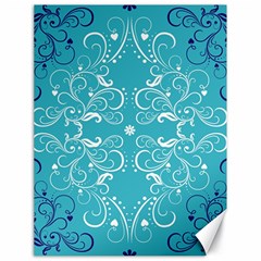 Repeatable Patterns Shutterstock Blue Leaf Heart Love Canvas 18  X 24   by Mariart