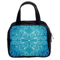 Repeatable Patterns Shutterstock Blue Leaf Heart Love Classic Handbags (2 Sides)