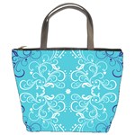 Repeatable Patterns Shutterstock Blue Leaf Heart Love Bucket Bags Front