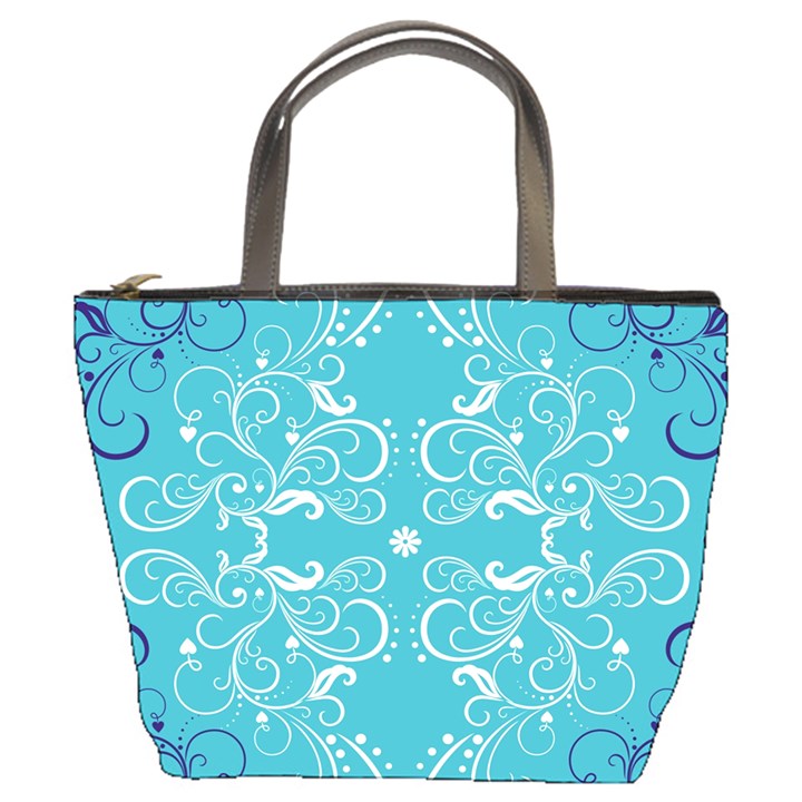 Repeatable Patterns Shutterstock Blue Leaf Heart Love Bucket Bags