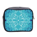 Repeatable Patterns Shutterstock Blue Leaf Heart Love Mini Toiletries Bag 2-Side Back