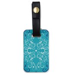 Repeatable Patterns Shutterstock Blue Leaf Heart Love Luggage Tags (One Side)  Front