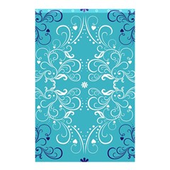 Repeatable Patterns Shutterstock Blue Leaf Heart Love Shower Curtain 48  X 72  (small)  by Mariart