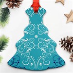 Repeatable Patterns Shutterstock Blue Leaf Heart Love Ornament (Christmas Tree)  Front