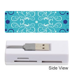 Repeatable Patterns Shutterstock Blue Leaf Heart Love Memory Card Reader (stick) 