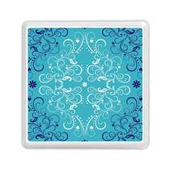 Repeatable Patterns Shutterstock Blue Leaf Heart Love Memory Card Reader (square) 