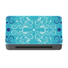 Repeatable Patterns Shutterstock Blue Leaf Heart Love Memory Card Reader With Cf by Mariart