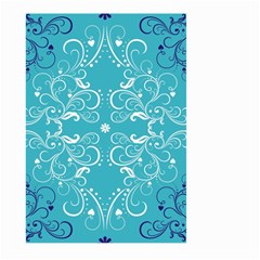 Repeatable Patterns Shutterstock Blue Leaf Heart Love Large Garden Flag (two Sides) by Mariart